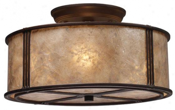 "turlington Semi-flush Mount - 7""hx13""w, Bronze Bronze"