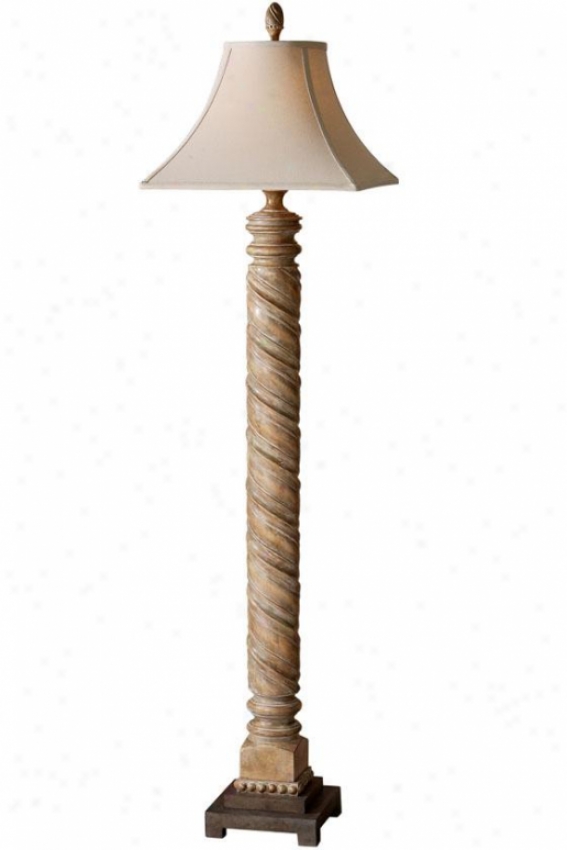 "villaurbana Floor Lamp - 65""hx17""square, Roasted Pecan"