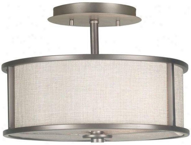 Whistler Semi-flush Embellish Ceiling Lighting - Linen Textured, Bronze