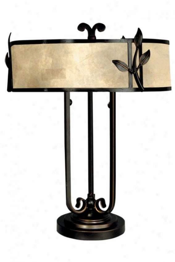 "white Mica Classic Table Lamp - 22h X 16""d, Antq Goldn Sand"