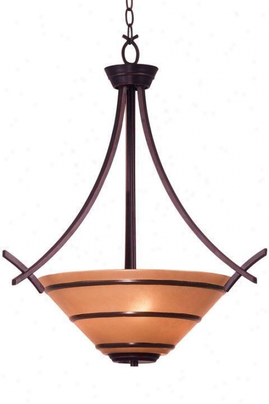 Wright Three-light Pendant - Amber Scavo, Bronze