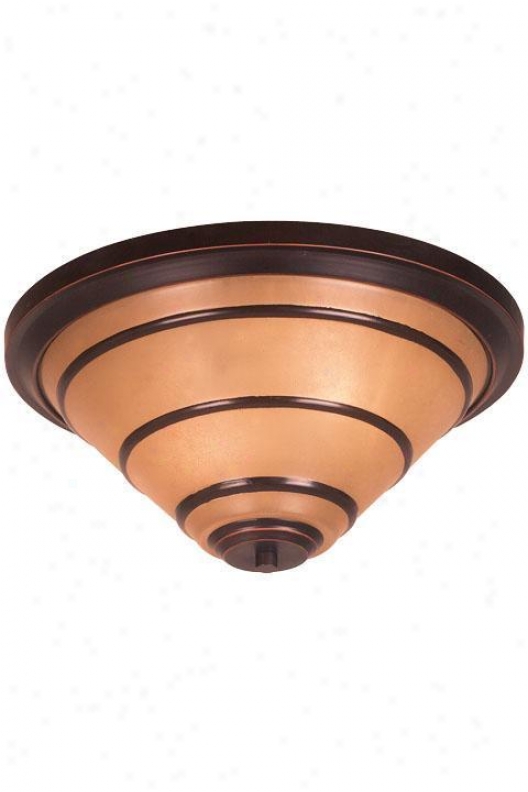 Wright Two-light Flush Mount - Amber Scavo, Bronze