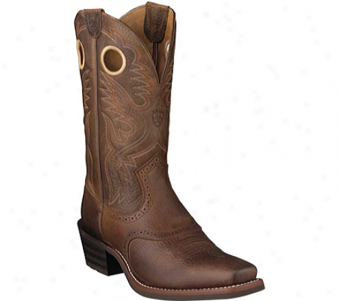 Ariat Heritage Roughstock Square Toe (men's) - Brown Oiled Rowdy Full Grain Leather