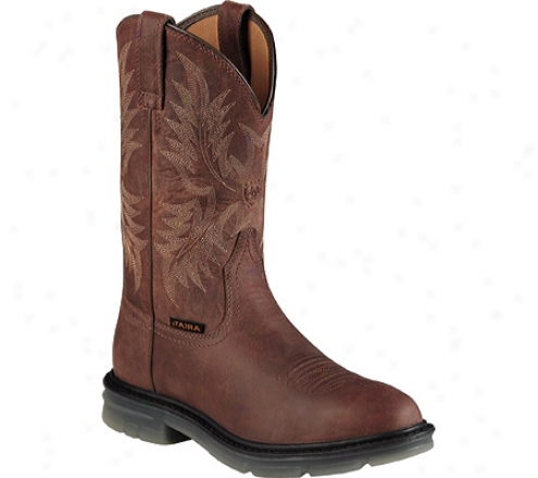 Ariat Maverick Ii Steel Toe Pull-on (men's) - Alamo Brown Full Grain Leather