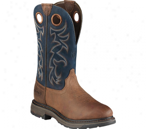 Ariat Workhog Pull-on Tall (men's) - Alamo Brown/blue Fulk Grain Leather