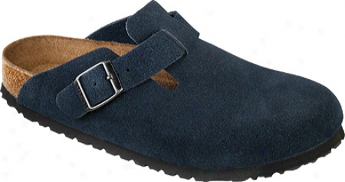 Birkenstock Boston Suede Soft Footbed - Denim Suede