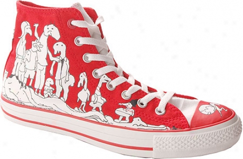 Converse (product) Red Throw Taylor 100 Peepz Hi - Red/white