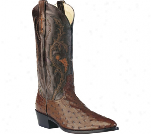 "dan Post Boots Full Quill Ostrich 13"" R Toe (men's) - Tobacco"