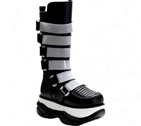 Demonia Neptune 310uv (men's) - Black Pu/uv White