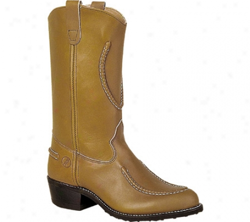 "double H 12"" Work Western W/mocc Stitch (men's) - Mahogany"