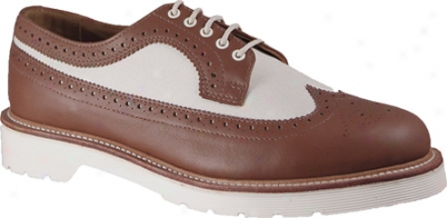 Dr. Martens Alfred Brogue Shoe - Tan/porcelain Apache/chera Wax Canvas