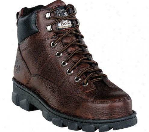 Georgia Profit G63 Wide Load Safety Toe Lace To Toe Eagle Light (men's) - Dark Soggy Brown Full Geain Leather