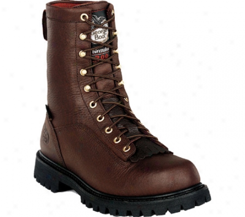 "georgia Boot G80 8"" Insulated Waterproof Boot (men's) - Tumbled Chocolate Full Grain Leather"