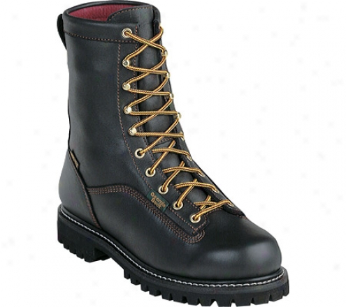 "georgia Boot G83 8"" Safety Toe Boot (men's) - Black Full Graun Leathe"