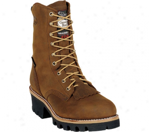"georgia Boot G92 8"" Insulated Waterproof Gusset Tex Logger (men's) - Tan Cheyenne Full Grain Leather"