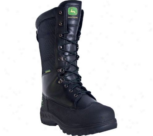 "john Deere Boots 12"" Waterproof Miner's Steel Toe Lace Up 9620 (men's) - Black Waterproof Oiled Leather"