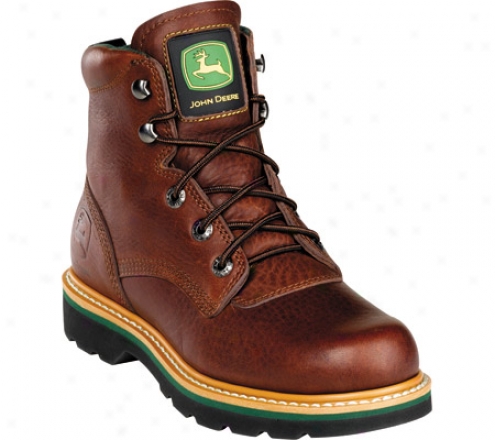 "john Deere Boots 6"" Safety Toe Lace-up 6393"" (men's) - Brown Walnut"