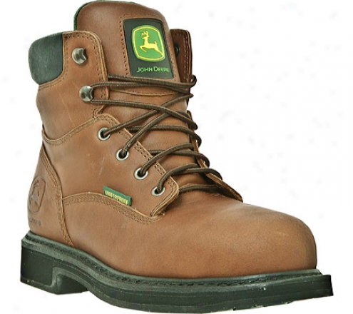 "john Deere Boots 6"" Waterproof Lacer Steel Toe 6302 (men's) - Maple Waterproof Full Grain Leather"