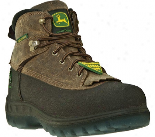 "john Deere Boots 6"" Wct Lacer Waterproof Steel Toe Eh 6692 (men's) - Aged Oak Waterproof Full Garin Leather"