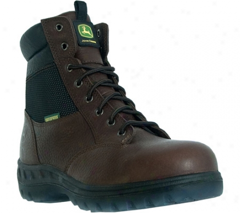 "john Deerw Boots 7"" Waterproof Hiker Steel Toe Zipper Lace Up 7601 (men's) - Red/brown Waterproof Leather"