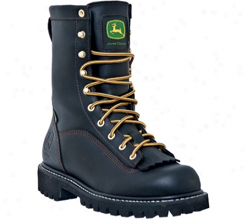 "john Deere Boots 9"" Waterprooff Logger 9210 (men's) - Black Full Grain Waterproof Leather"