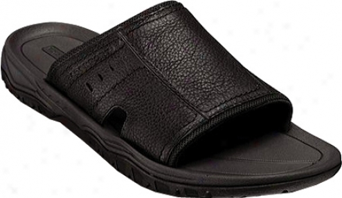 Rockpoft Sleek Slide (men's) - Black Full Grain Leather