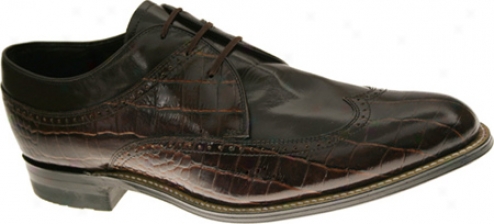 Stacy Adams Dayton 00610 (men's) - Brown Croco Print Leather With Kid