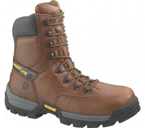 "wolverine Guardian 8"" Carbonx Safety Toe Slip Resistant Work (men's) - Brown Full Grain Leather"