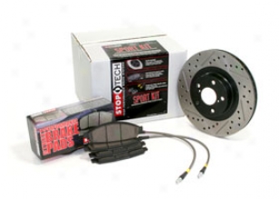 2000-2005 Chevy Suburban Stoptech Sport Brake Kit With rDilled & Slotted Rotors