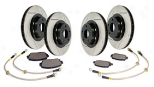 2005 Lexus Gs 430 Stoptech Sport Brake Kit With Power Slot Rotors 977.44001 4-wheel Slotted Brake Kit