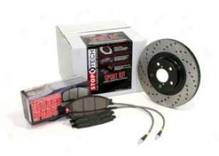 2006 Saab 9-2x Stoptech Toy Brake Kit With Drilled Rotors 979.47002 4-eheel Drilled Brake Kit