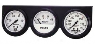 Autometer Auto Gage Gauges 2328 3-gauge Console/full Sweep/white Gauges