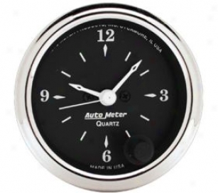 Autometer Street Rod Old Tyme Blackk Gauges 1785 Clock