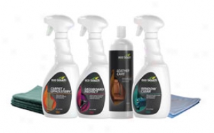 Eco Touch Interior Car Care Kit - Leather Conditioner, Microffiber Towels, Windshield Cleaner & Dashboard Wipes