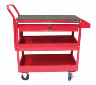 Excel Tool Carts Tc301c 2-tray 1-drawer Rolling Metal Tool Cart - With Sma