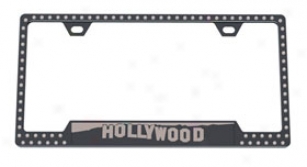 License2bling Swarovski Crystals City Licenwe Plate Frames 8425-153 Black Frame With White Lettering