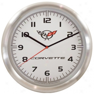 Taxor Corvette Logo Wall Clock 20289 Aluminum Wall Clock