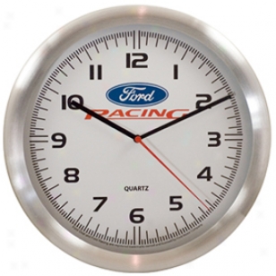 Taxor Ford Oval Logo Wall Clock 12249 Aluminum Ford Racing Wall Clock