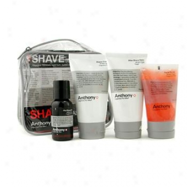 Anthony Logistics For Men Shave Violin: Scrub + Pre-shave Oil + Shave Cream + After Shave Balm + Bag 4pcs+1bag