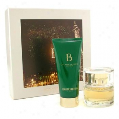 Boucheron B De Boucheron Coffret: Eau De Parfum Spray 50ml/1.6oz + Body Milk 100ml/3.3oz 2pcs