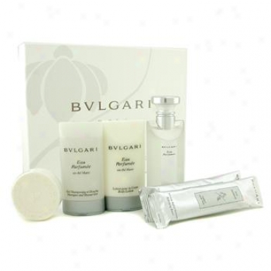 Bvlgari Au The Blanc Coffret: Eau De Cologne 75ml/2.5oz+ Body Lotion 75ml/2.5oz+ Shower Gel 75ml/2.5oz+ Soap+ 2x Towel 6pcs