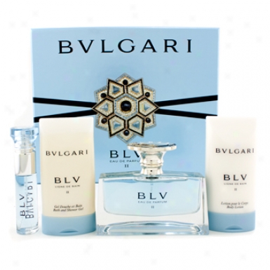 Bvlgari Blv Ii Coffret: Eau De Parfum Spray 50ml/1.7oz + Body Lotion 75ml/2.5oz + Shower Gel 75ml/2.5oz + Eau De Parfum Spray 10ml/0.33oz 4pcs