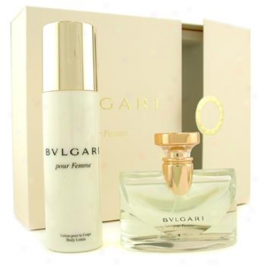 Bvlgari Pour Femme Coffret: Eau De Parfum Spray 100ml/3.4oz + Body Lotion 200ml/6.8oz 2pcs