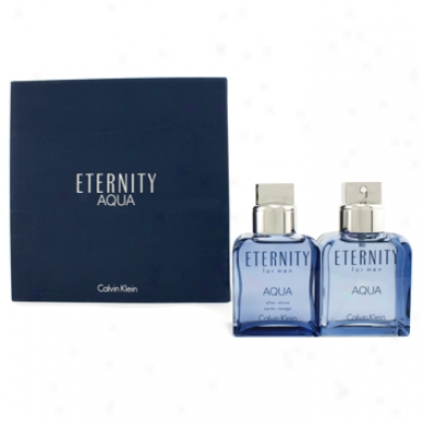 Calvin Klein Eternity Aqua Coffret: Eau De Toilette Spray 100ml/3.4oz + After Shave Lotion 100ml/3.4oz 2pcs