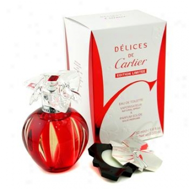 Cartier Delices De Cartier Coffret: Eau De Toilette Foam 50ml + So1id Perfume 0.35oz 2pcs