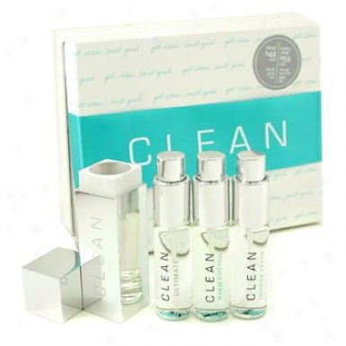 Clean Clean Refillable Purse Spray Coffret: Wzrm Cotton 15ml+ Shower Fresh 15ml+ Ultimate 15ml 3pcs