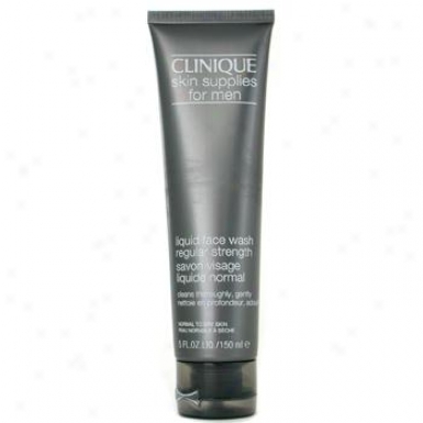 Clinique Skin Supplies For Men: Liquid Face Wash Regular Strength 150ml/5oz