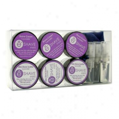 Esjave Lavender Mini Travel Kit: 3x Shave Cream + 3x After Shave Cream + 3x Pre Strip Oil + Bag 9pcs+1bag