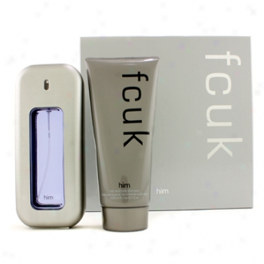 French Connection Uk Fcuk Him Coffret: Eau De Toilette Spray 100ml/3.4oz + Hair & Body Shampoo 200ml/6.7oz 2pcs