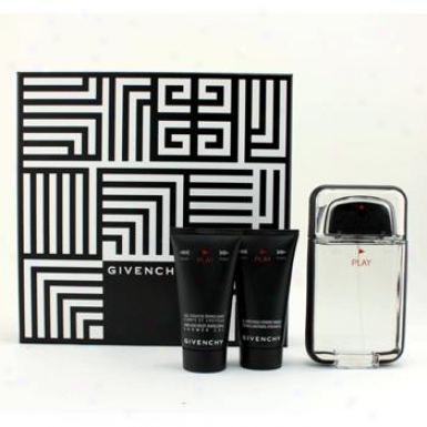 Givenchy Play Coffret: Eau De Toilette Spray 100ml/3.3oz + Shower Gel 50ml/1.7oz + After Shavr Gel 50ml/1.7oz 3pcs